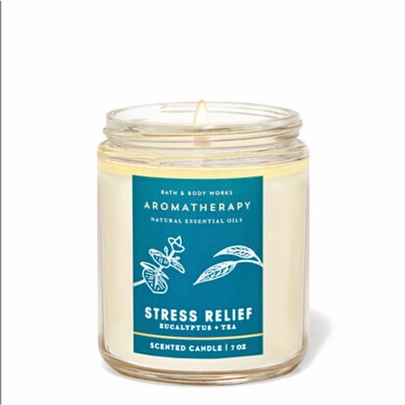 Bath and body works stress relief scented candle eucalyptus tea 7 oz - Picture 4 of 4